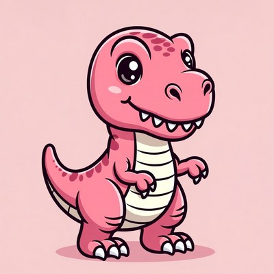 Cute Pink T-Rex Illustration