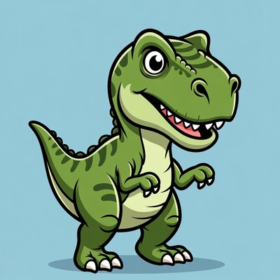 Cute Cartoon T-Rex Dinosaur