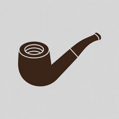 Brown tobacco pipe icon