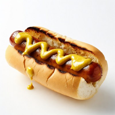 Hot dog with mustard