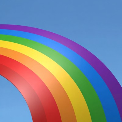 Colorful Rainbow on Blue Sky