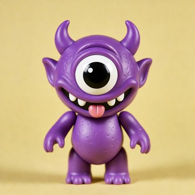 Purple one-eyed monster toy