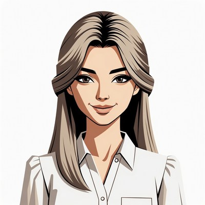 Blonde woman smiling illustration