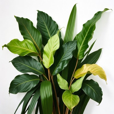 Lush Green Tropical Plant Leaves