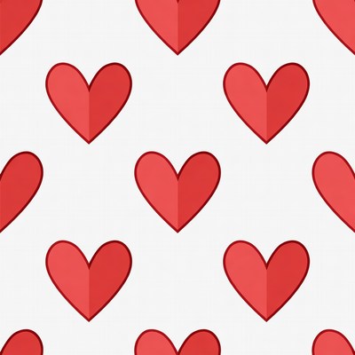 Red Hearts Seamless Pattern