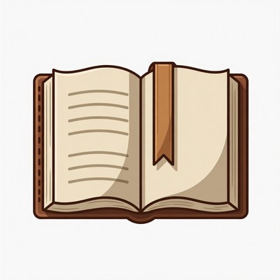 Open Book with Bookmark