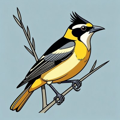 Hooded Oriole perched on branch