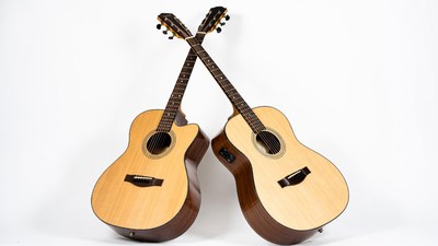 Two Crossed Acoustic Guitars