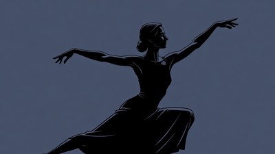 Ballerina Silhouette Dancing Gracefully