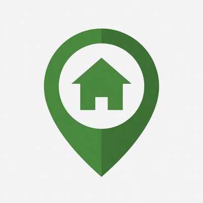 Green house location pin icon