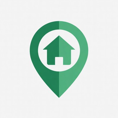 Green house location pin icon