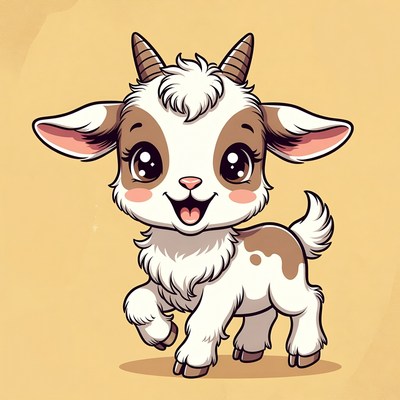 Cute baby goat illustration