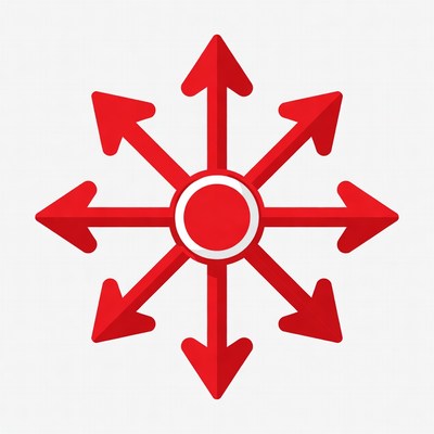 Red Radial Arrows Icon