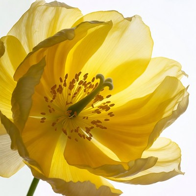 Yellow Poppy Flower Closeup