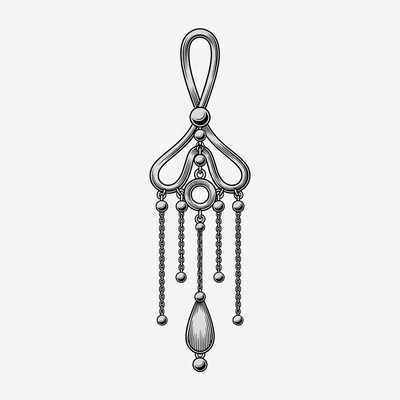 Silver Pendant Necklace Illustration