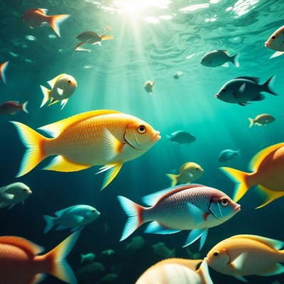 Colorful Tropical Fish Swimming Underwater