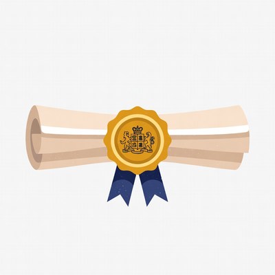 Rolled Diploma with Gold Seal