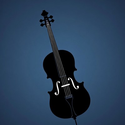 Black Silhouette Cello Illustration