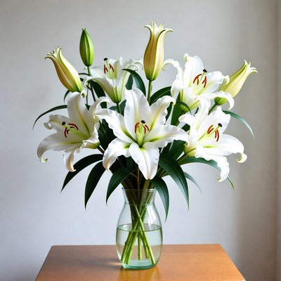 White Lilies Bouquet in Vase