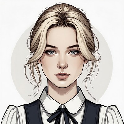 Blonde woman in schoolgirl uniform