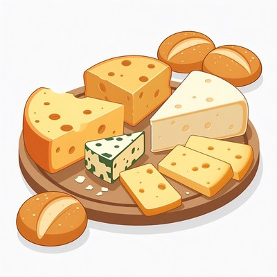 Assortment of Cheeses and Bread