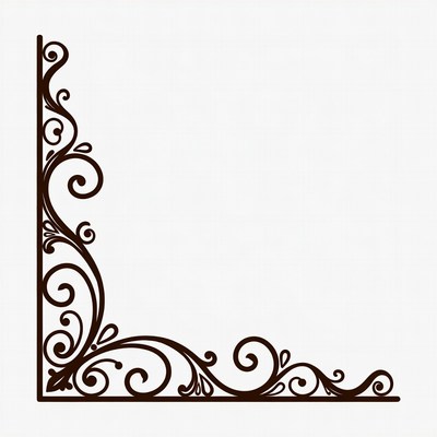 Brown Ornate Corner Border Design