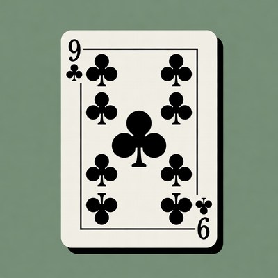 Nine of Clubs Playing Card