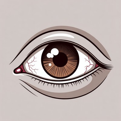 Detailed Brown Human Eye Illustration