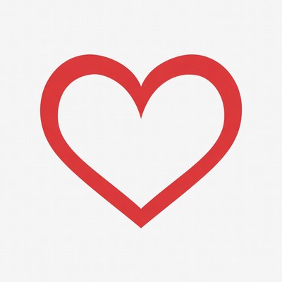 Red heart outline icon