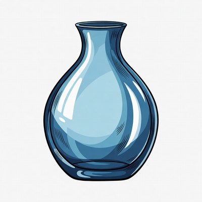 Blue Glass Vase Illustration