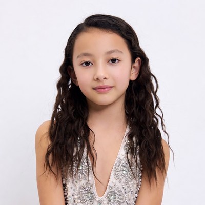 Asian girl in sparkling dress