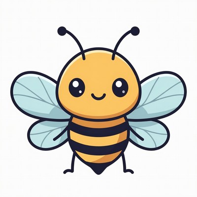 Cute Cartoon Bee Illustration