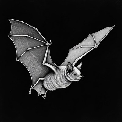 Flying bat illustration