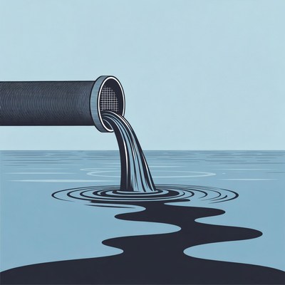 Pipe Dumping Polluted Water into Ocean