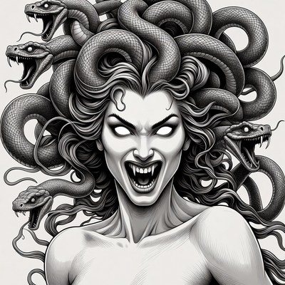 Medusa with Snakes for Hair