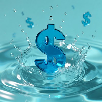 Dollar Signs Splashing in Water