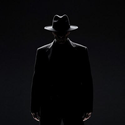 Man in fedora hat silhouette