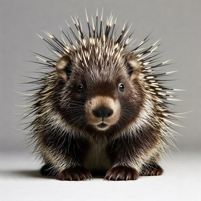 Cute baby hedgehog with quills