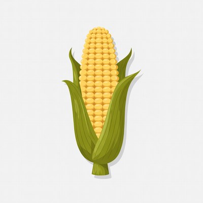 Corn cob with green husk