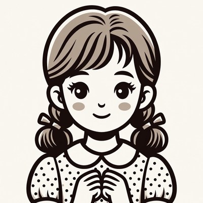 Anime girl with pigtails smiling