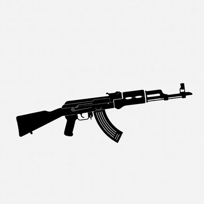 Black AK-47 Silhouette Illustration