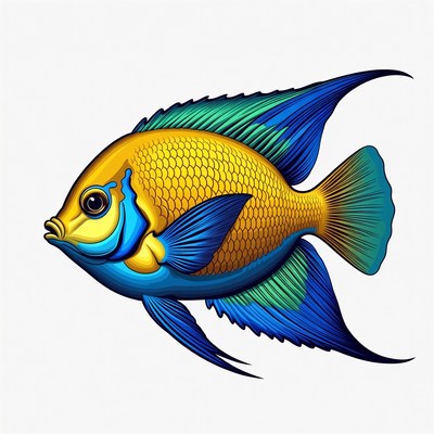 Colorful Angelfish Illustration