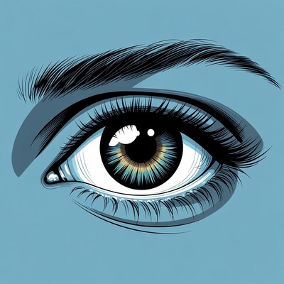 Detailed Blue Eye Illustration