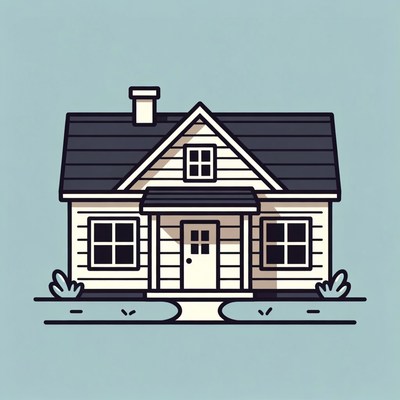 Cartoon House with Chimney