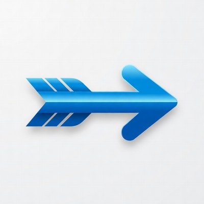 Blue 3D Arrow Pointing Right