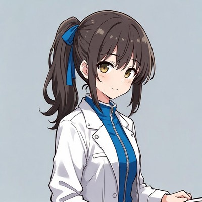Anime girl in lab coat