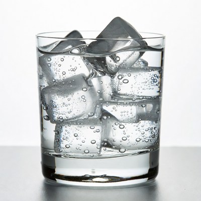 Glass of Water with Ice Cubes
