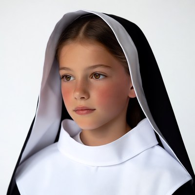 Girl dressed as nun