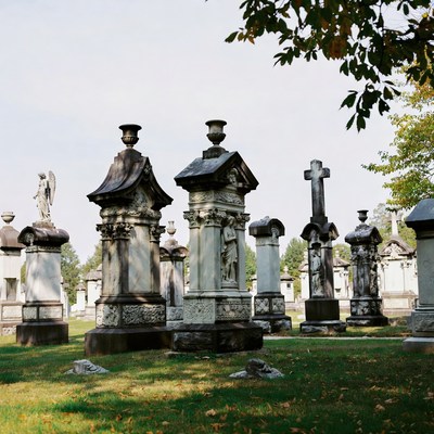 Victorian Gravestones in Cemetery