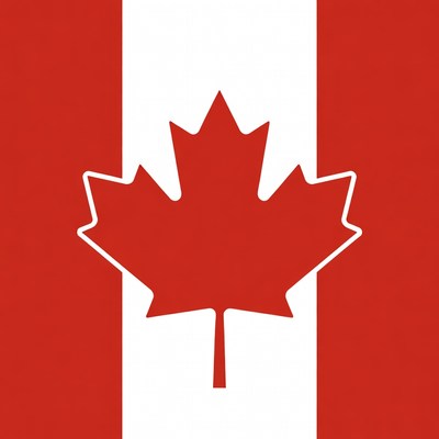 Canadian Flag with Red Maple Leaf